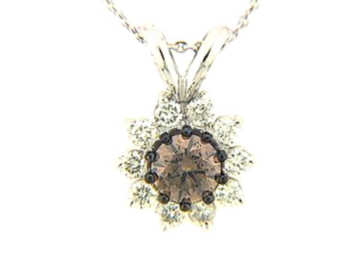 BROWN & WHITE DIAMOND PENDANT