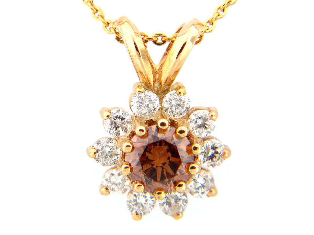 BROWN & WHITE DIAMOND PENDANT
