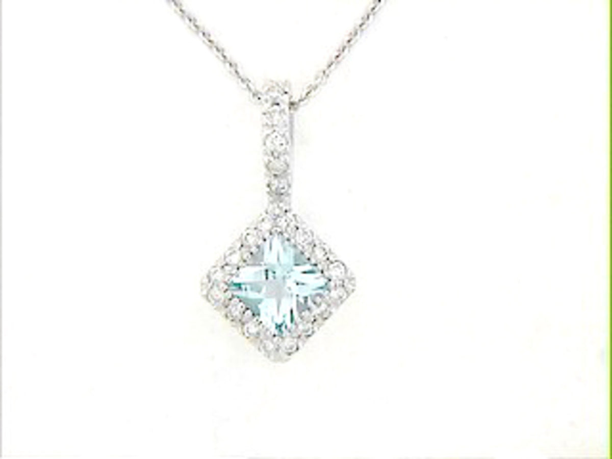 CHB AQUA & DIAMOND PENDANT