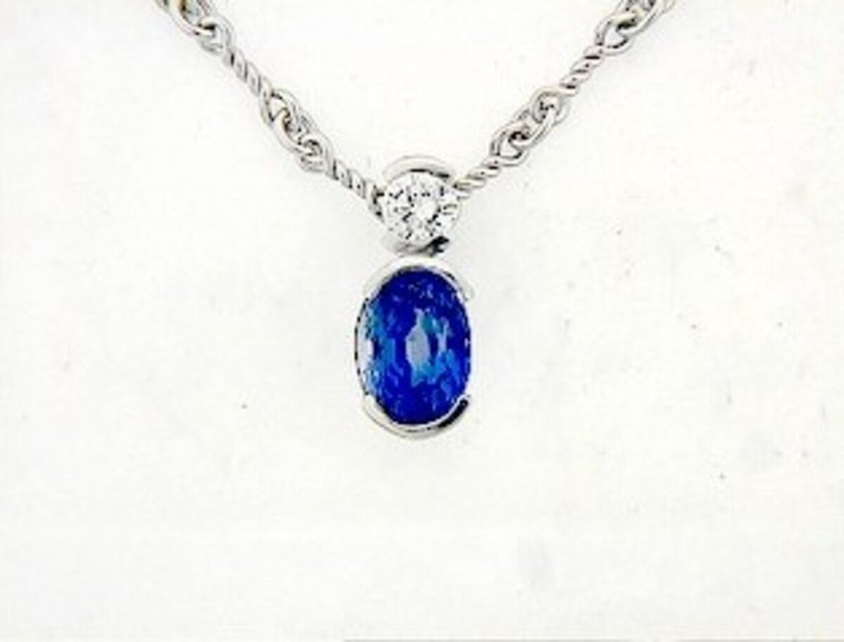 SAPPHIRE & DIAMOND PENDANT