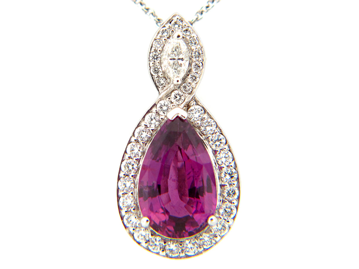PURPLE SAPPHIRE & DIAMOND PENDANT