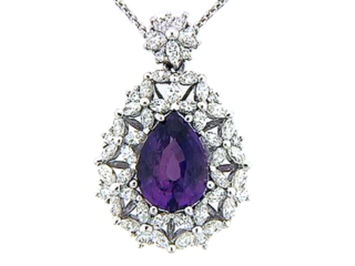 PURPLE SAPPHIRE & DIAMOND PENDANT