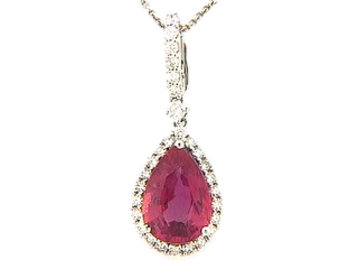 ORANGE SAPPHIRE & DIAMOND PENDANT, 18KW (H/U), C=4.51