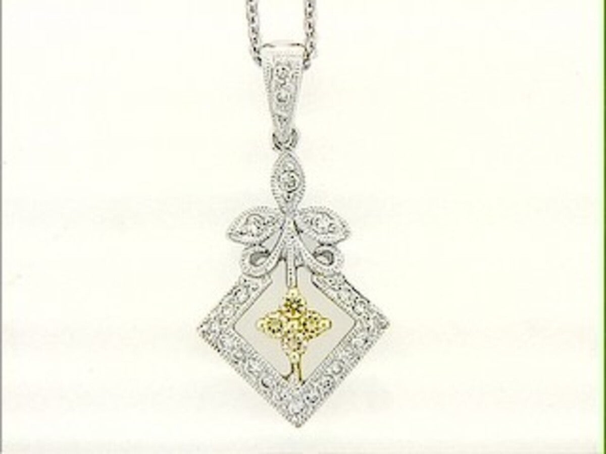 YELLOW DIAMOND & DIAMOND PENDANT