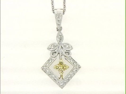 YELLOW DIAMOND & DIAMOND PENDANT