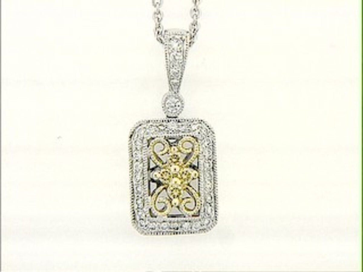 YELLOW DIAMOND & DIAMOND PENDANT