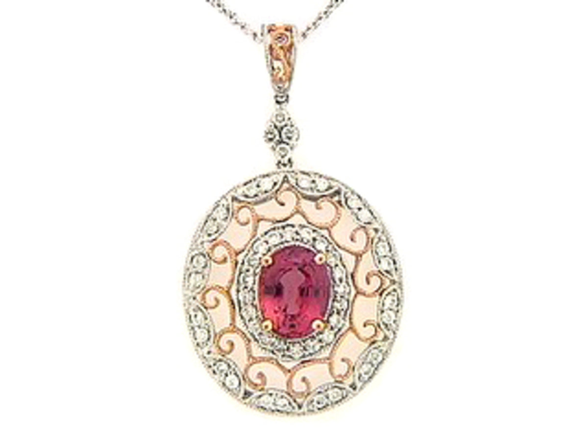 ORANGE SAPPHIRE & DIAMOND PENDANT, 18KZ (H/U), C=2.10
