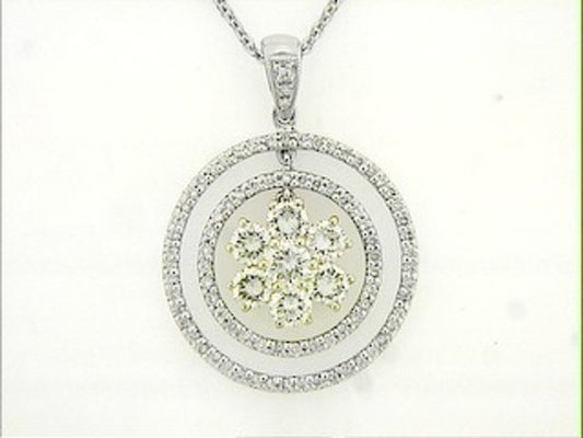 YELLOW DIAMOND & DIAMOND PENDANT,18KT (N)