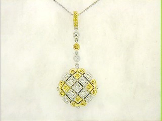 YELLOW DIAMOND & DIAMOND PENDANT