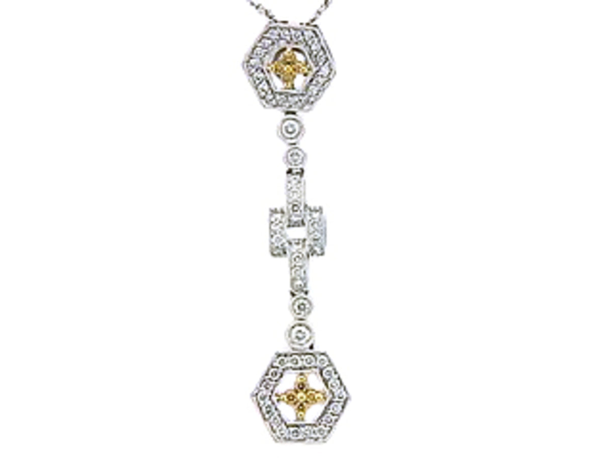 YELLOW DIAMOND & DIAMOND PENDANT