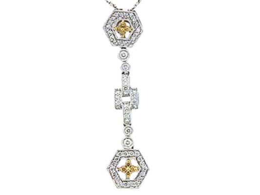 YELLOW DIAMOND & DIAMOND PENDANT