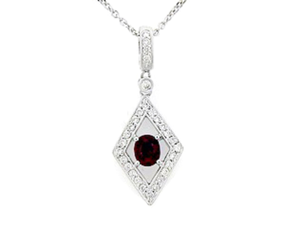 RUBY & DIAMOND PENDANT,18KW (H)