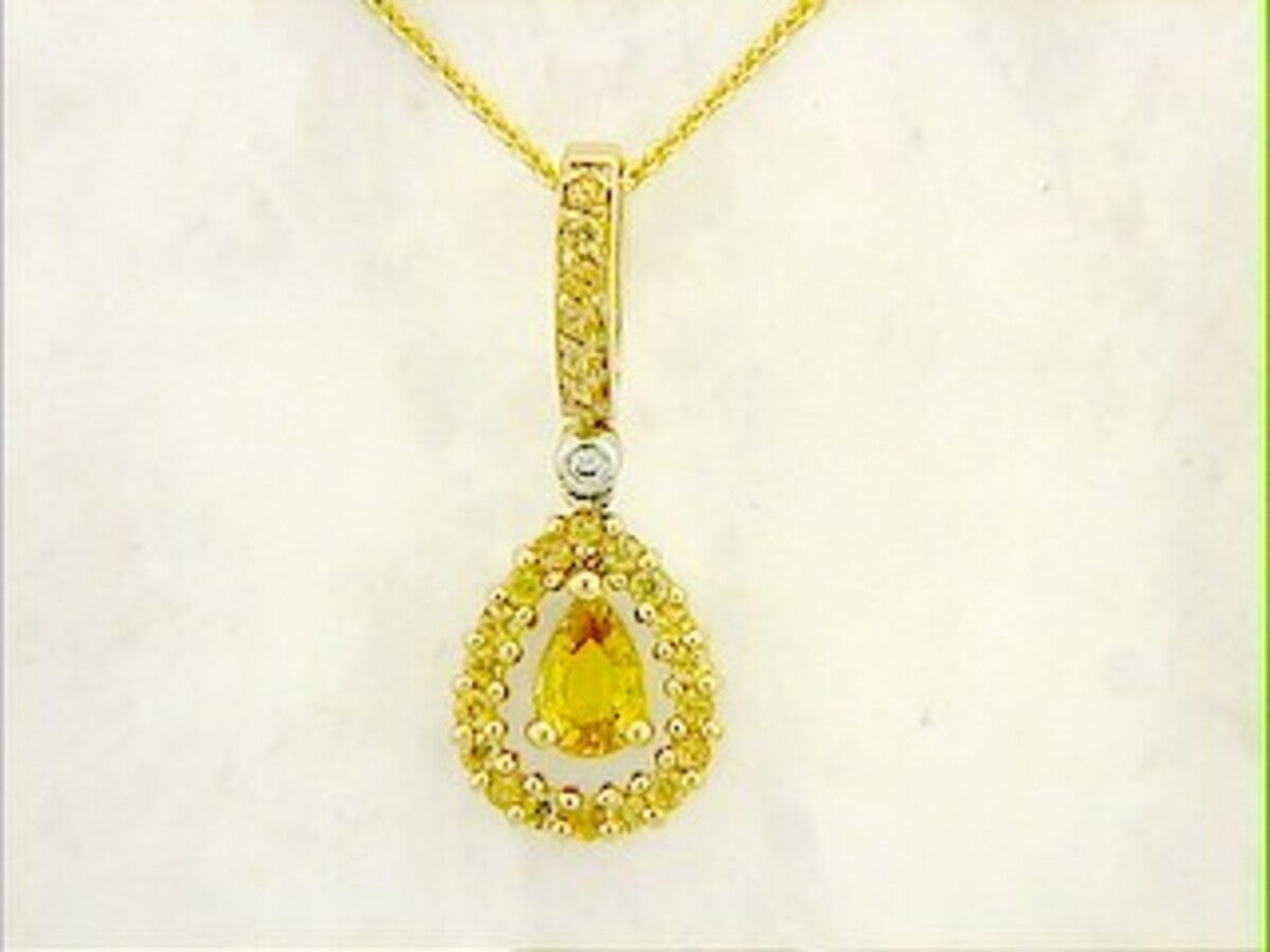 YELLOW SAPPHIRE & DIAMOND PENDANT