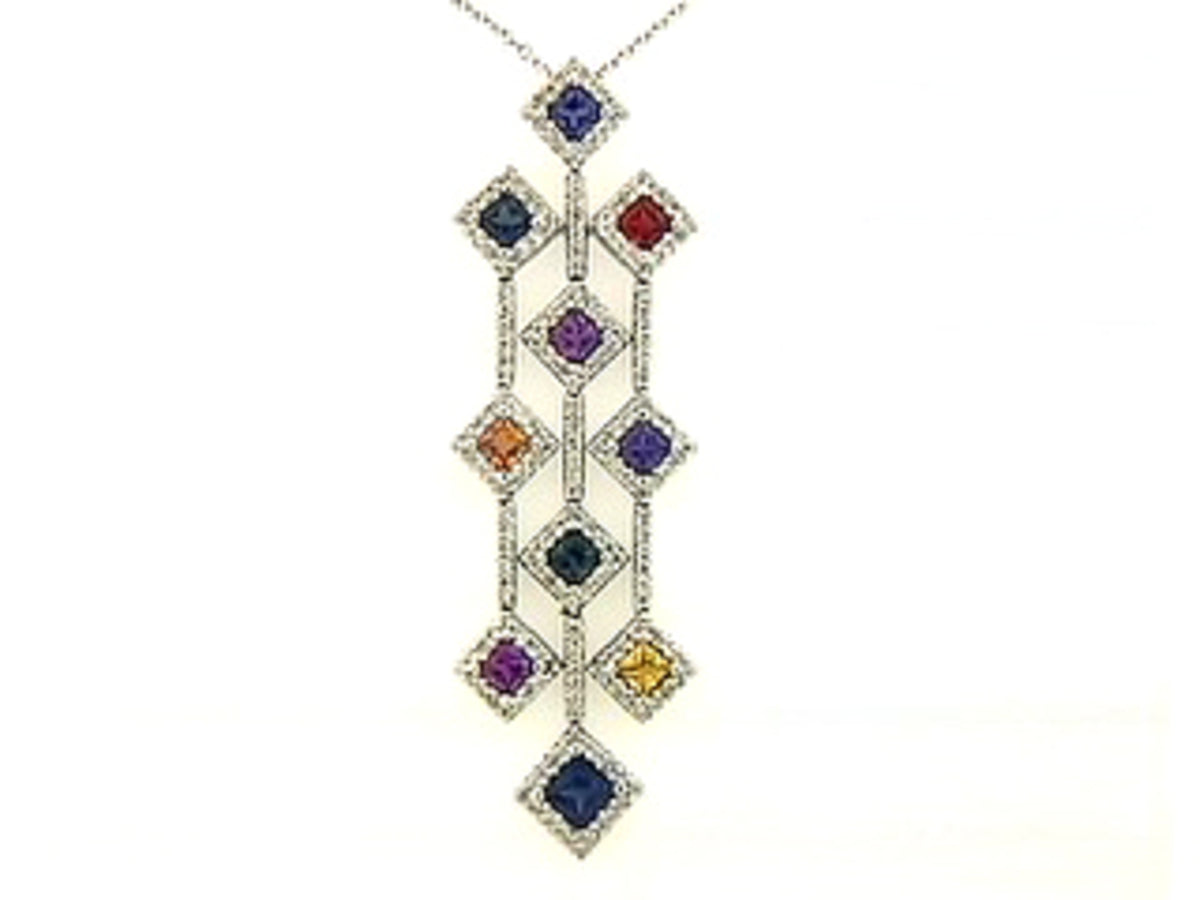 RAINBOW SAPPHIRE & DIAMOND PENDANT