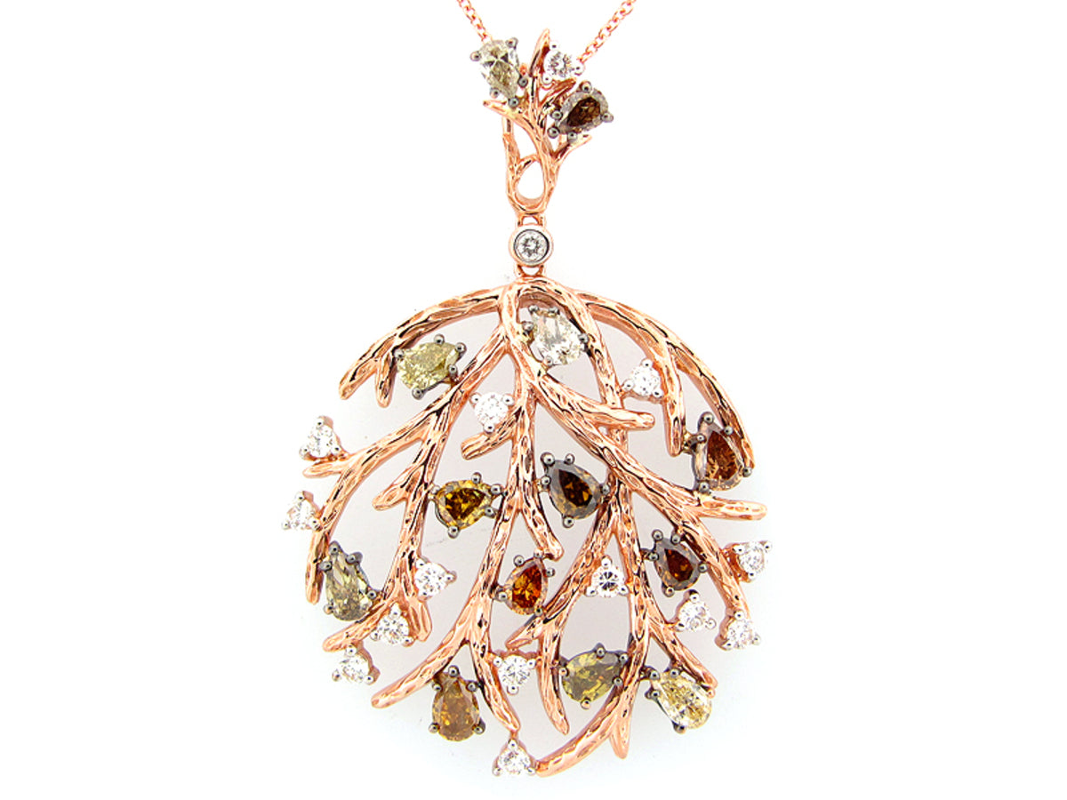 FANCY COLOR DIAMOND PENDANT, 18KR (N)