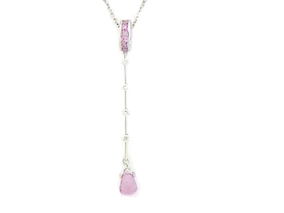 PINK SAPPHIRE & DIAMOND PENDANT, 18KW (E), C=1.26