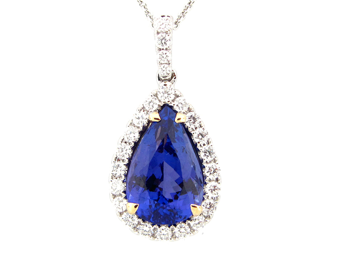 TANZANITE & DIAMOND PENDANT, 18KT (H)