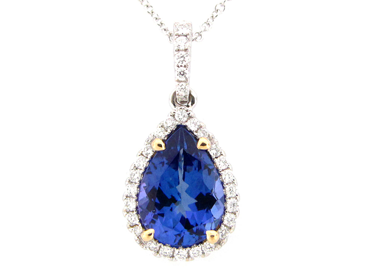 TANZANITE & DIAMOND PENDANT, 18KT (H), C=2.29