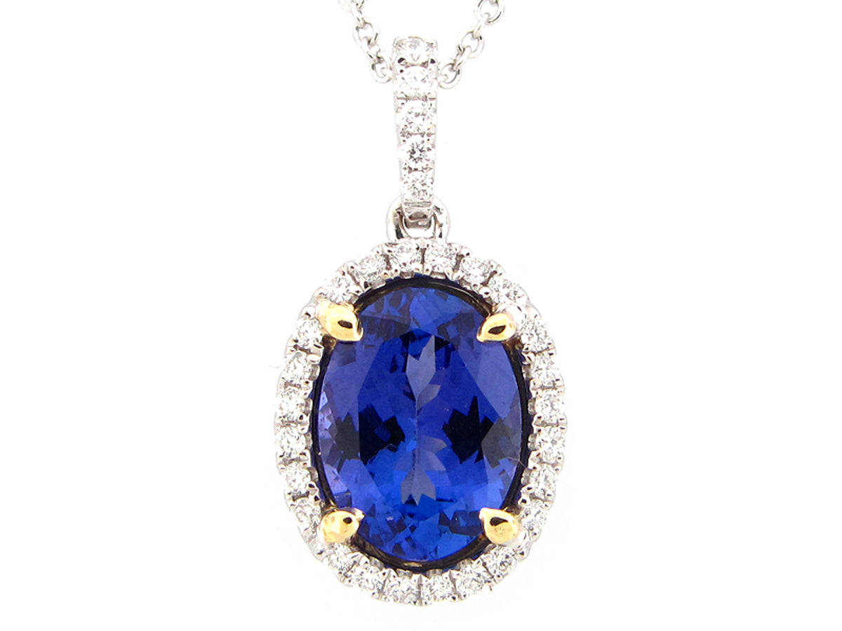 TANZANITE & DIAMOND PENDANT, 18KT (H)