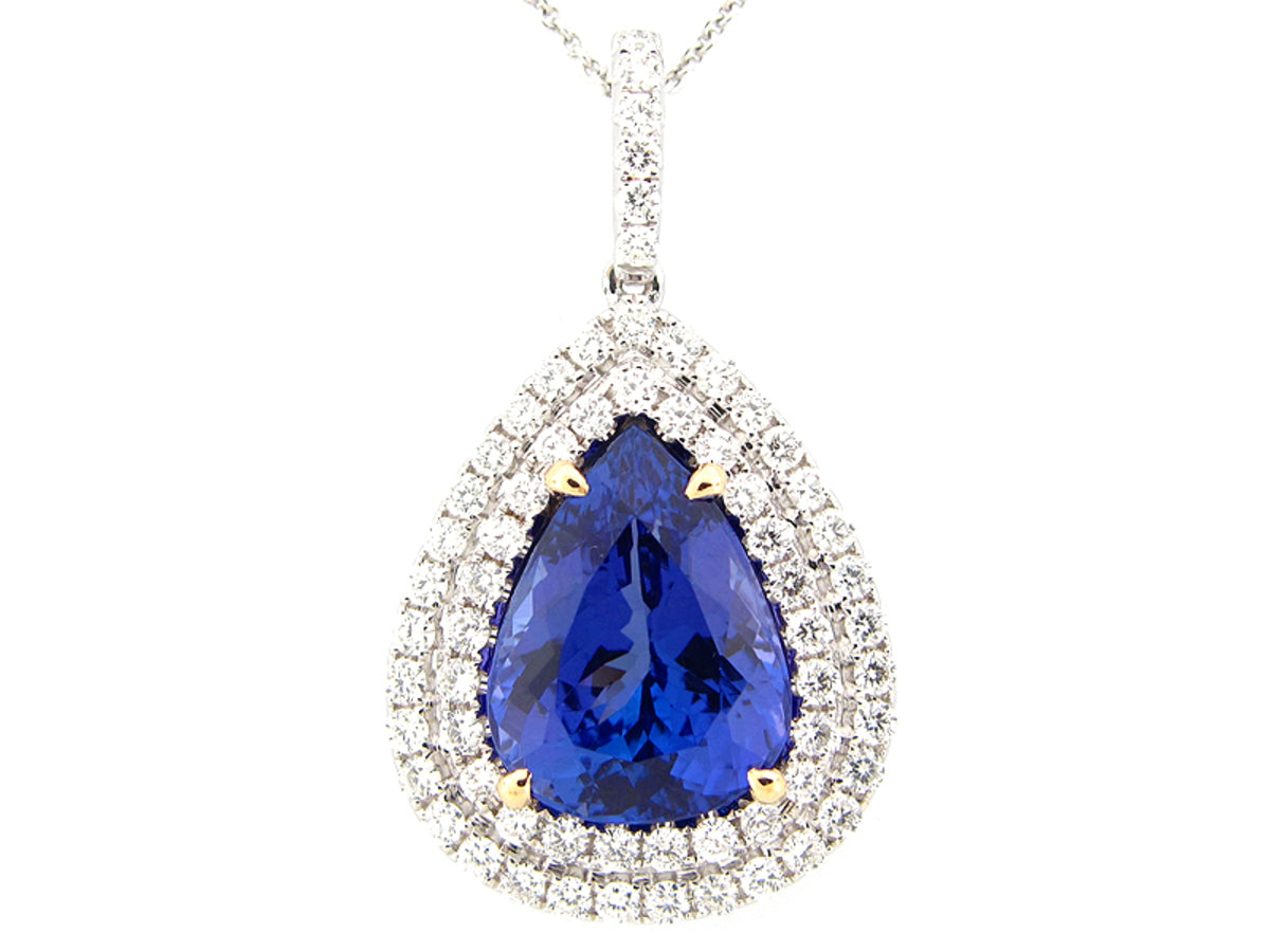 TANZANITE & DIAMOND PENDANT, 18KT (H)
