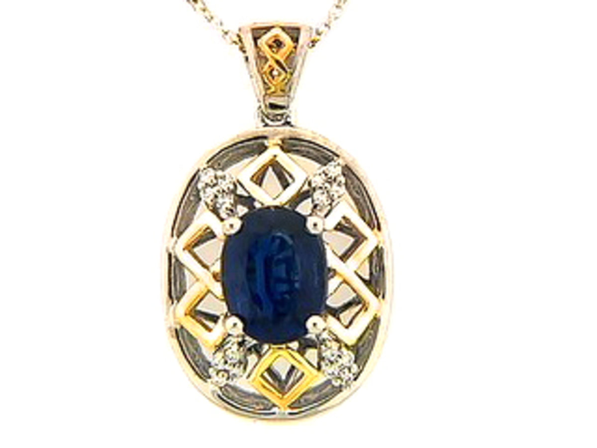 KYANITE & DIAMOND PENDANT
