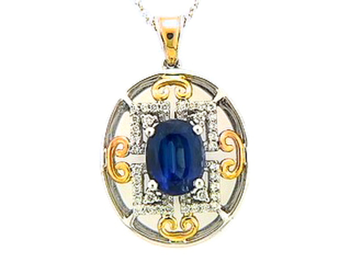 KYANITE & DIAMOND PENDANT
