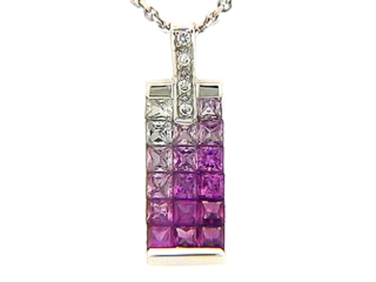 PINK SAPPHIRE & DIAMOND PENDANT, 18KW (H), C=1.20