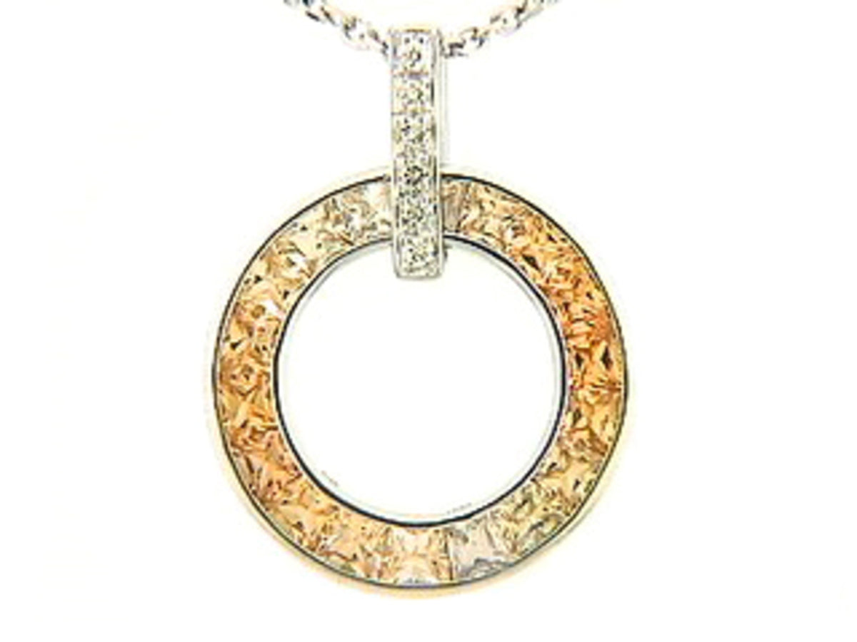 ORANGE SAPPHIRE & DIAMOND PENDANT