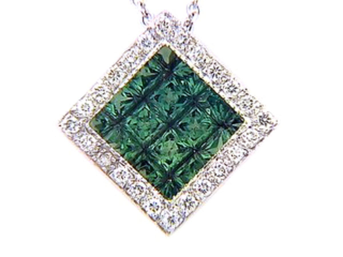 TSAVORITE & DIAMOND PENDANT