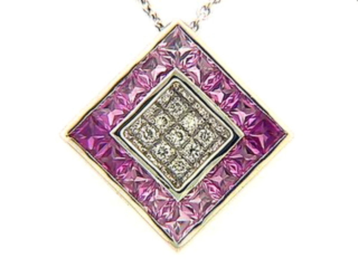 PINK SAPPHIERE & DIAMOND PENDANT