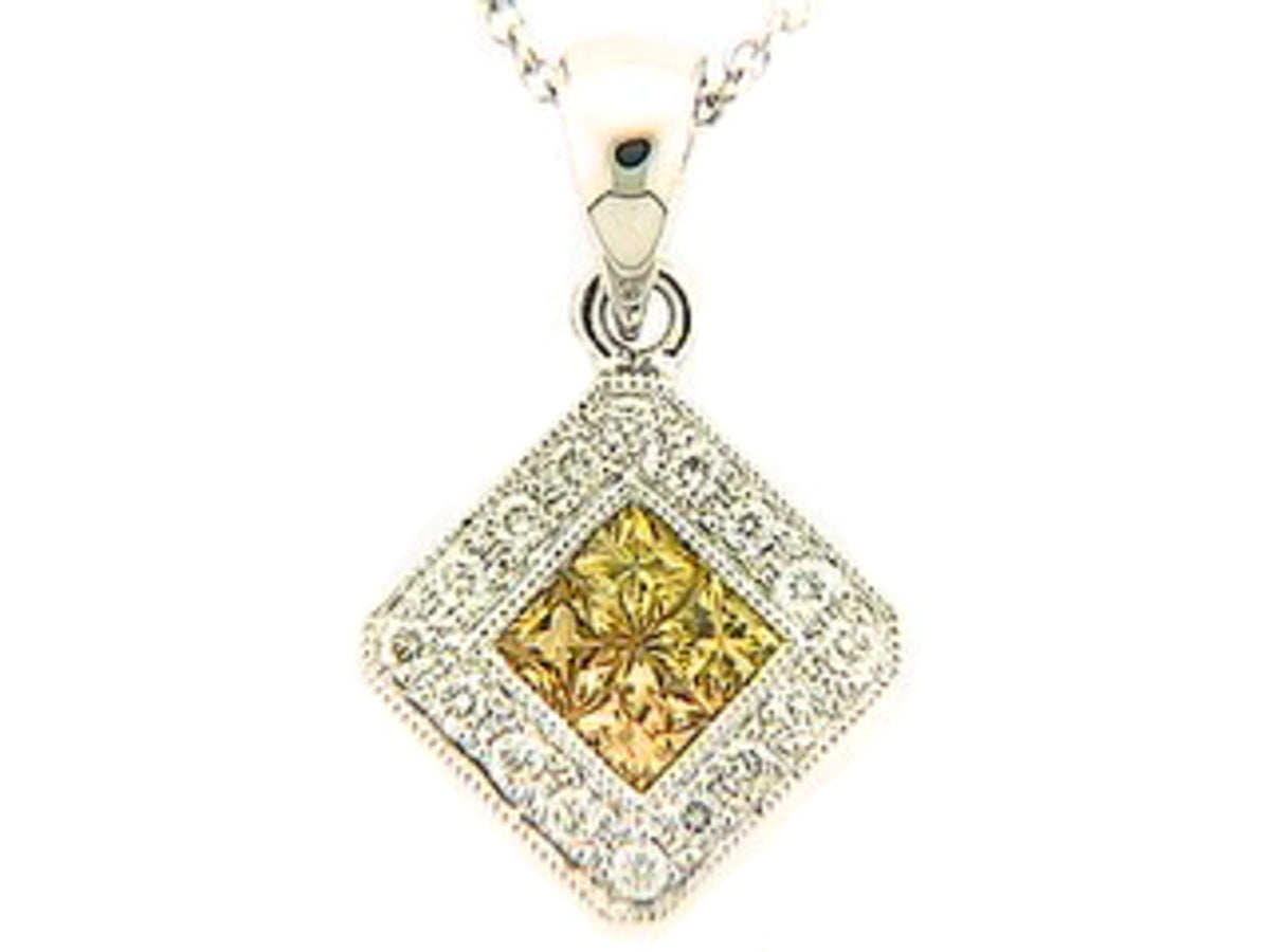 YELLOW SAPPHIRE & DIAMOND PENDANT
