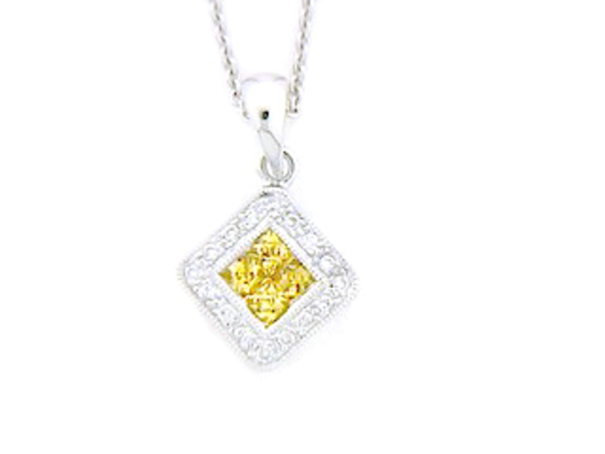 YELLOW SAPPHIRE & DIAMOND PENDANT