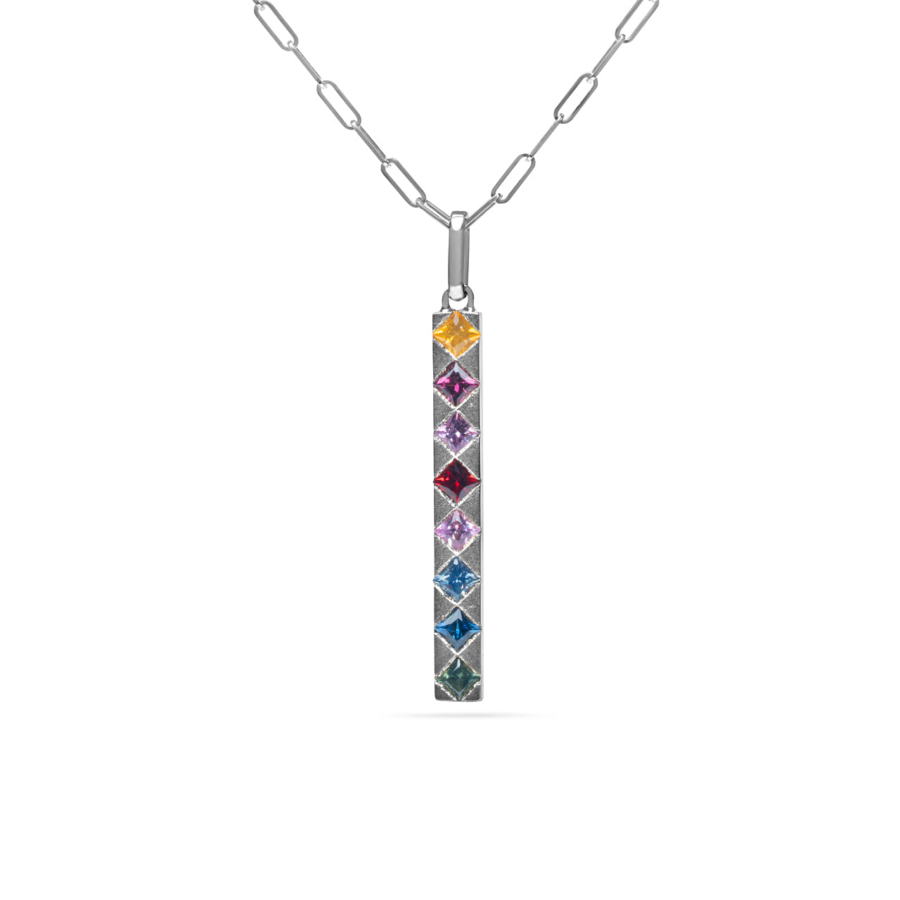 Rainbow Princess Bar Necklace