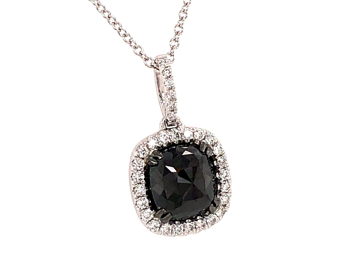 ROSE CUT BLACK & WHITE DIAMOND PENDANT