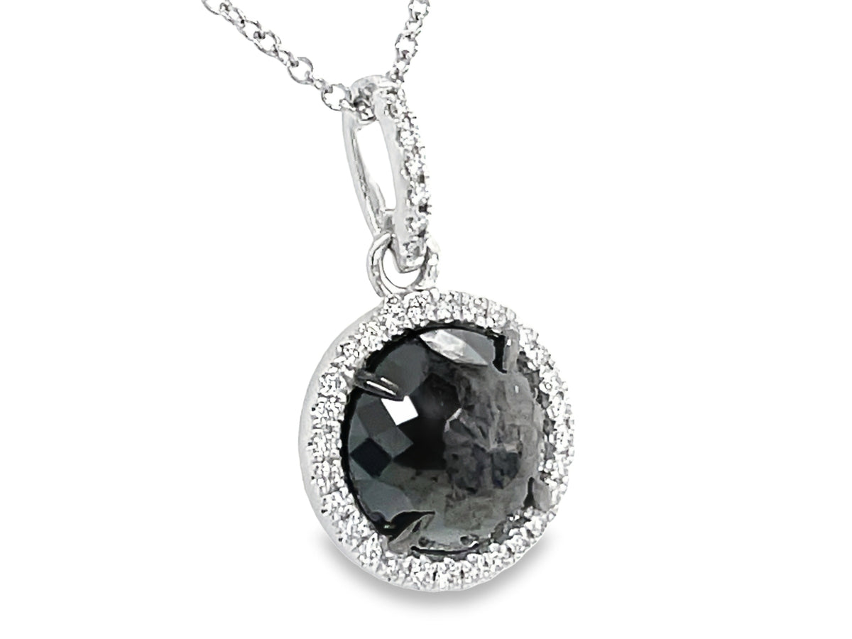 ROSE CUT BLACK & WHITE DIAMOND PENDANT