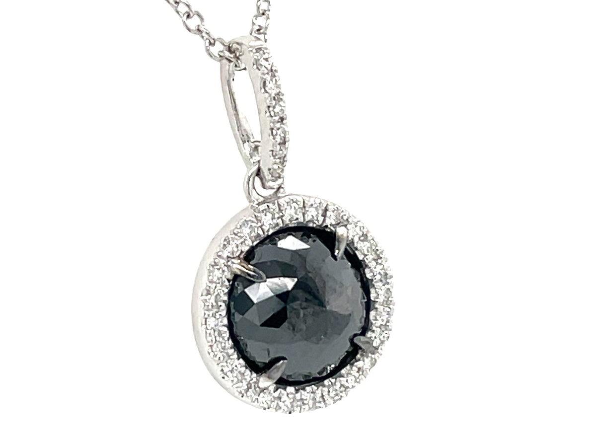 ROSE CUT BLACK & WHITE DIAMOND PENDANT