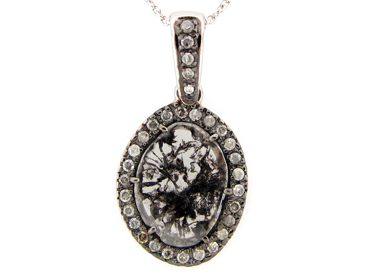 ROSE CUT SLICE BROWN DIAMOND PENDANT, 18KW (N)