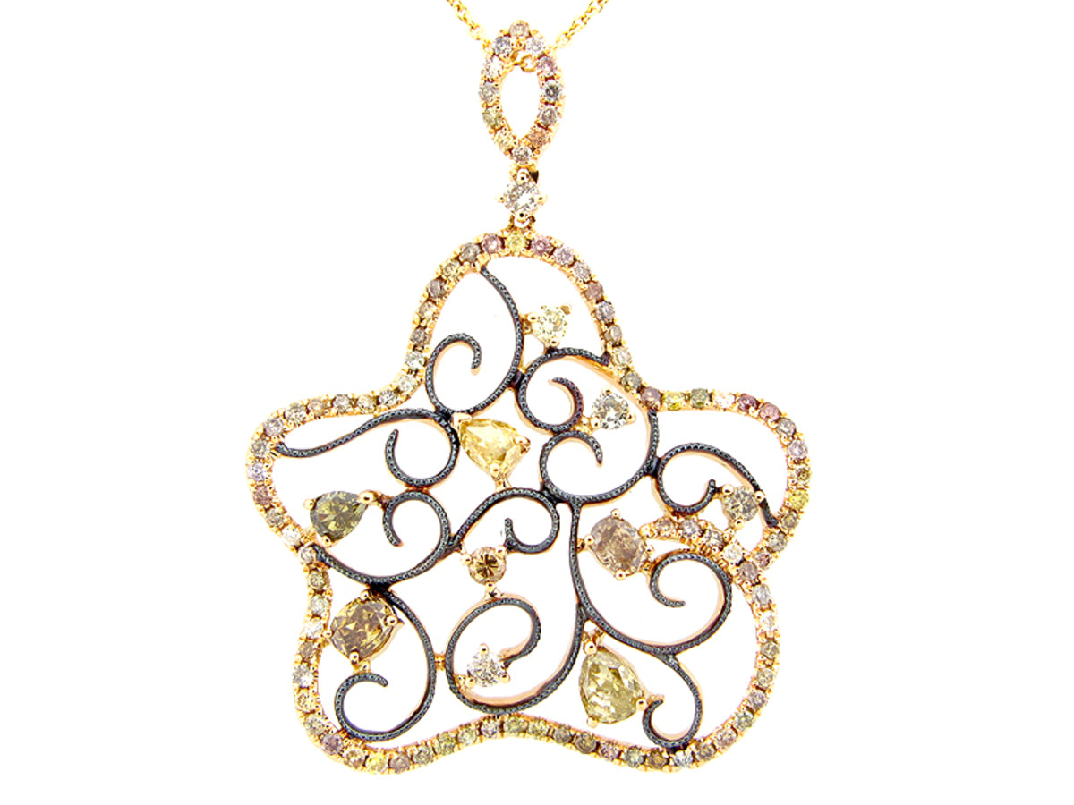 FANCY COLOR DIAMOND PENDANT, 18KY (N)