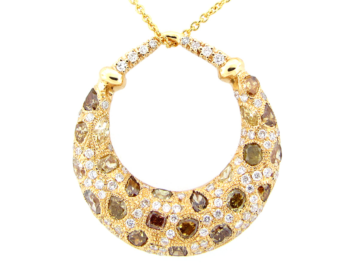FANCY COLOR DIAMOND PENDANT, 18KY (N)
