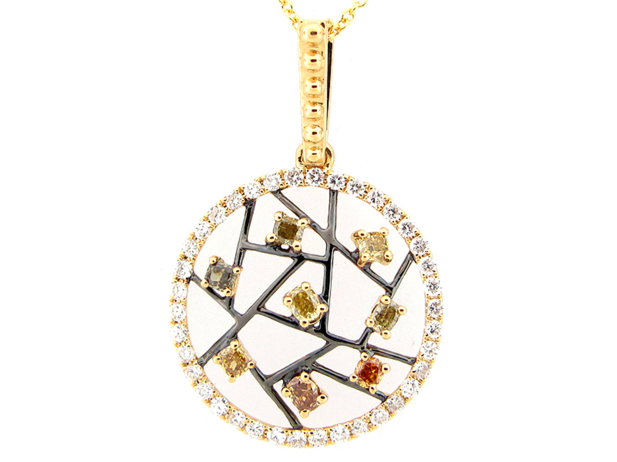 FANCY COLOR DIAMOND PENDANT, 18KY (N)