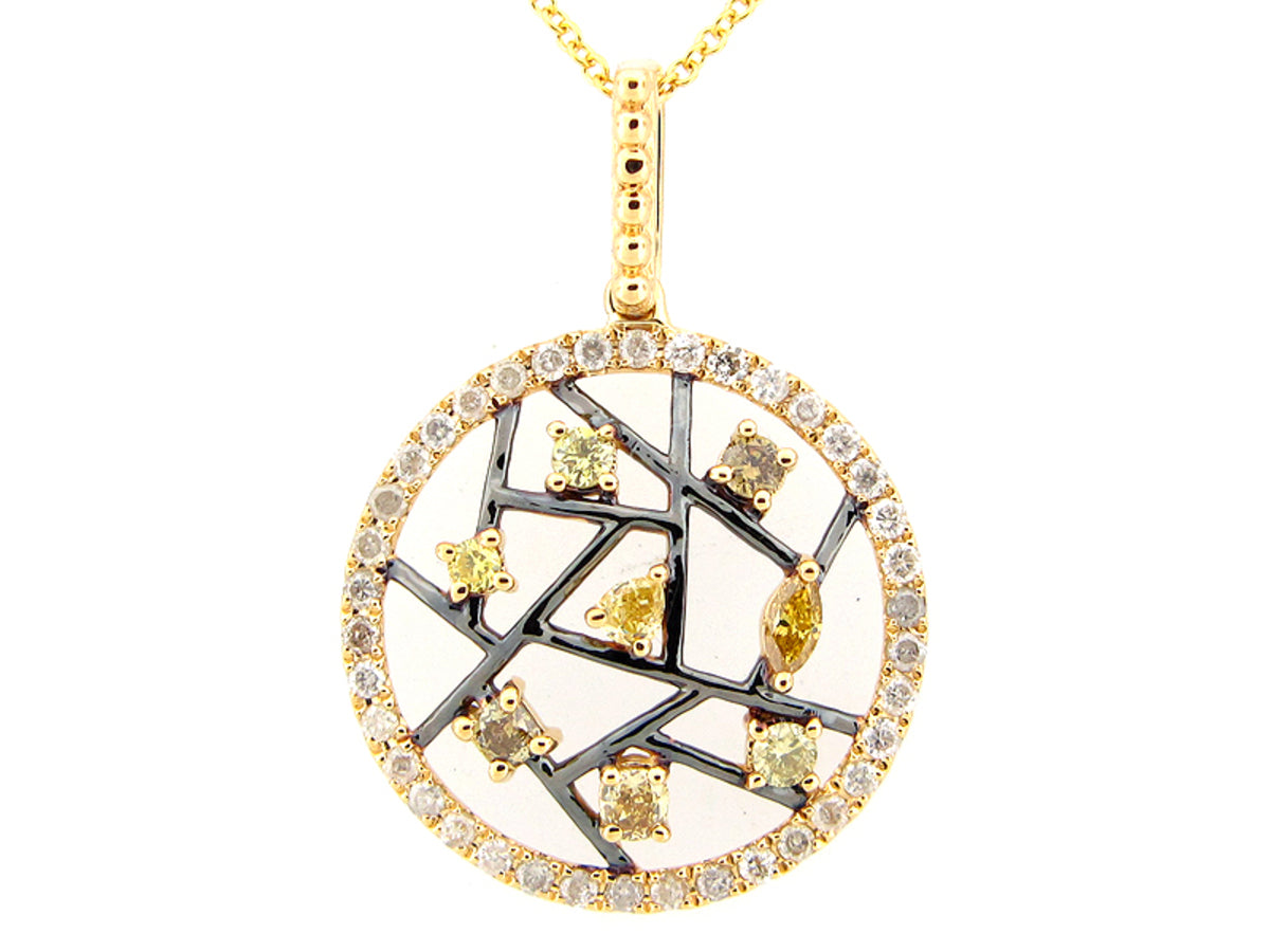 FANCY COLOR DIAMOND PENDANT, 18KY (N)