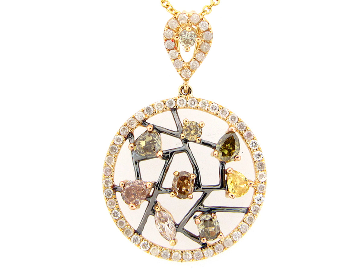 FANCY COLOR DIAMOND PENDANT, 18KY (N)