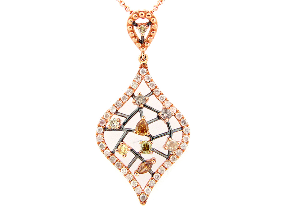 FANCY COLOR DIAMOND PENDANT, 18KR (N)