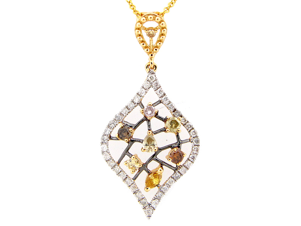 FANCY COLOR DIAMOND PENDANT, 18KY (N)