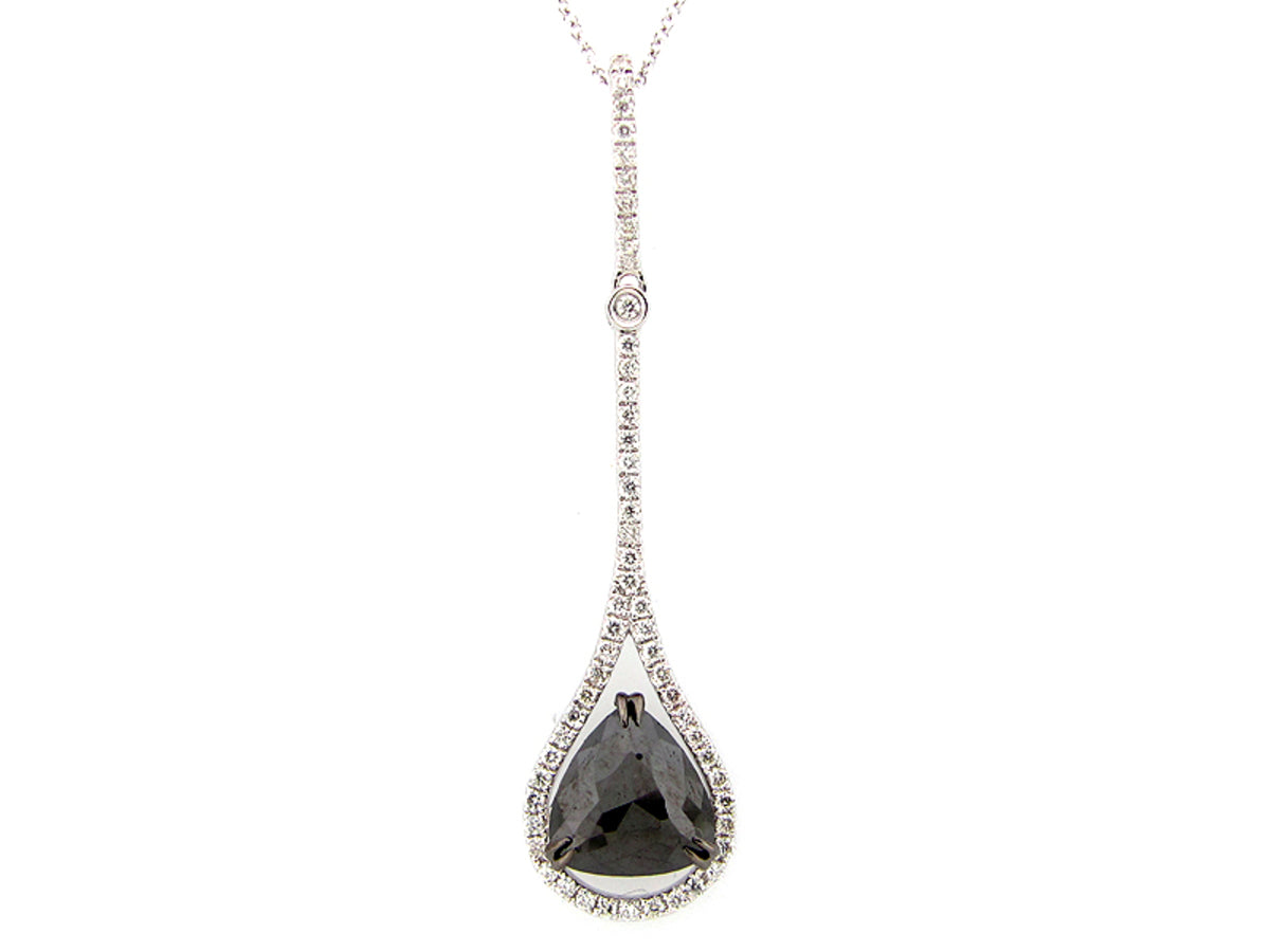 ROSE CUT BLACK & WHITE DIAMOND PENDANT