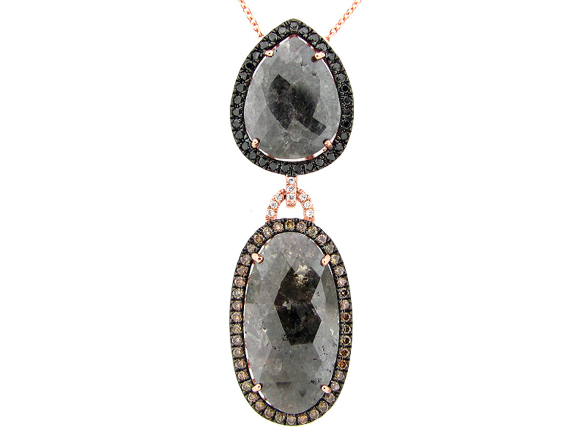 ROSE ROUGH CUT FANCY COLOR DIAMOND PENDANT, 14KR (N), CENTER=14.32