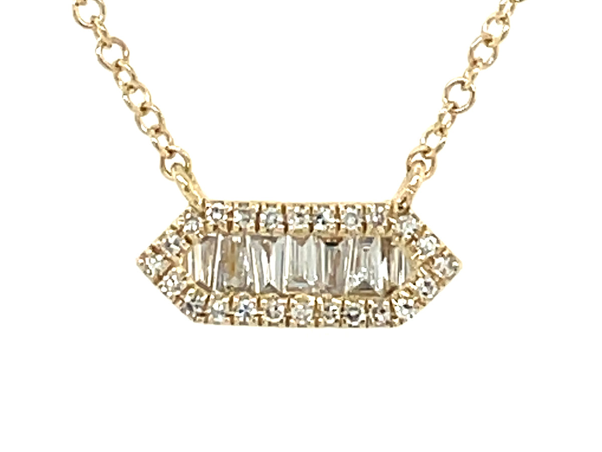 DIAMOND HEXAGON PENDANT NECKLACE