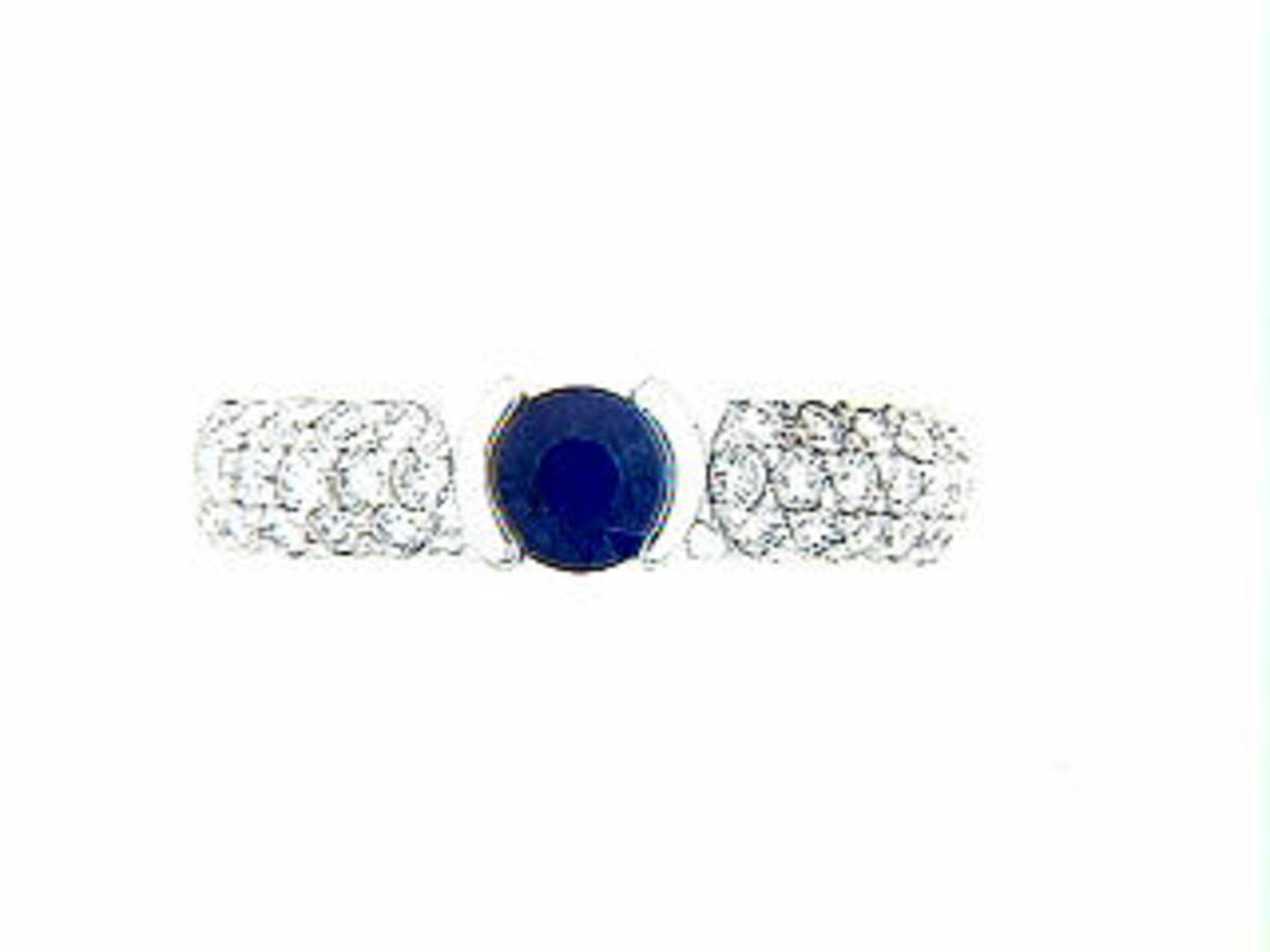 SAPPHIRE & DIAMONG RING, 14KW (H)