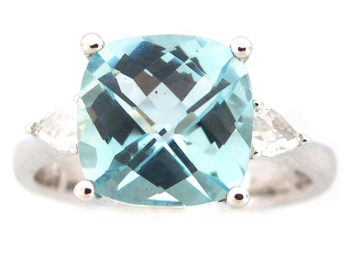 AQUA & DIAMOND RING, 18KW (E/N), C=3.86