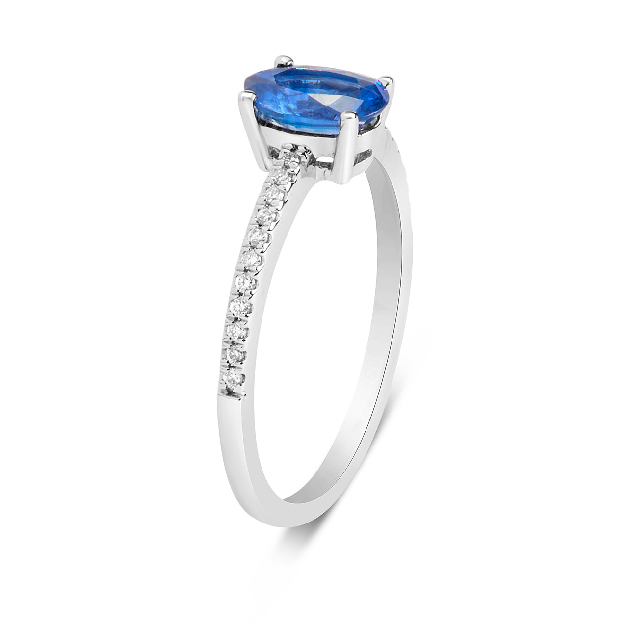 Sapphire & Diamond Solitaire Ring